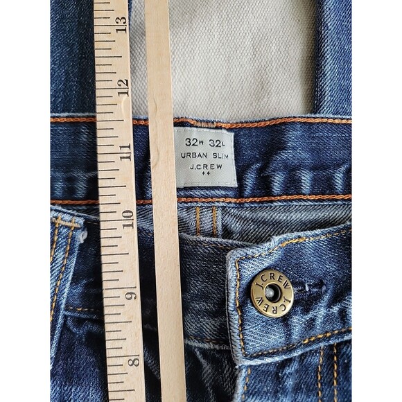 J Crew Mens 32x29 Jeans Urban Slim Fit Straight Cotton Distressed Mid Rise Blue - Picture 3 of 16